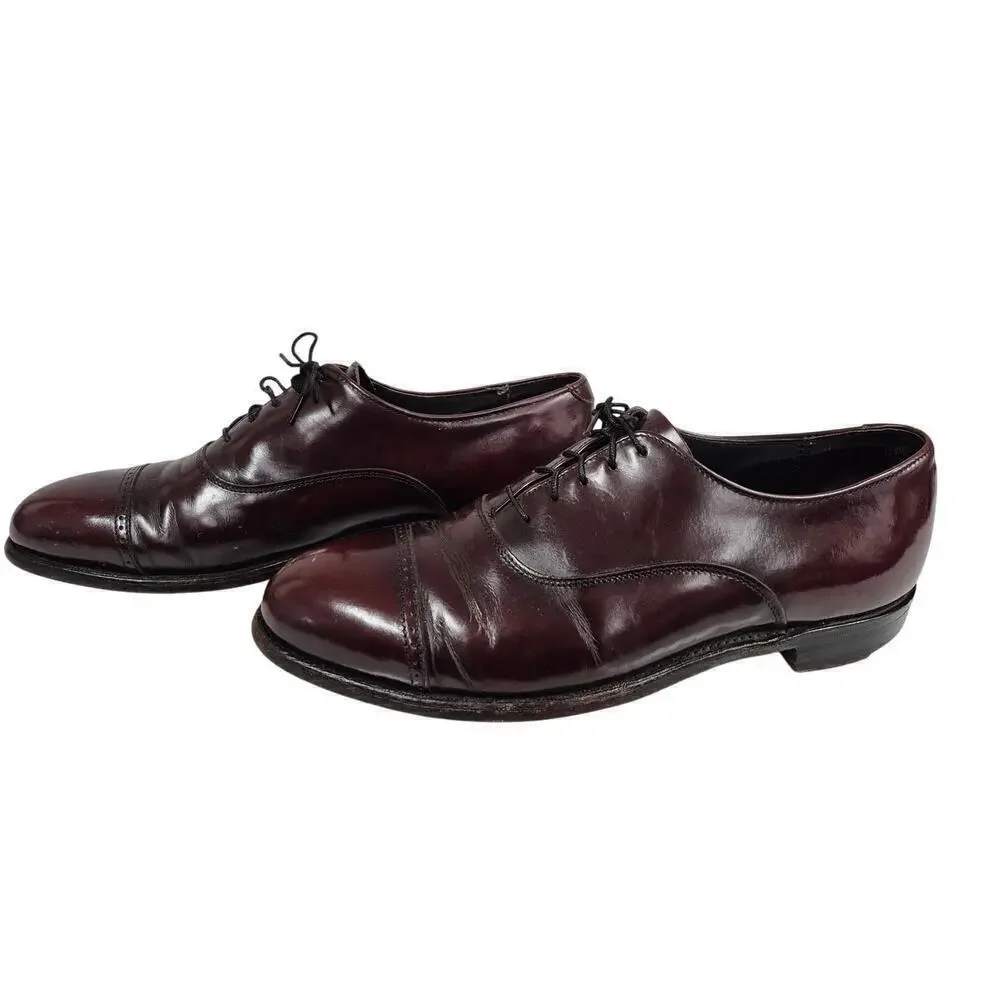 Bostonian  Mens Dress Shoes Made in Italy Burgundy Cap Toe Mens 8.5 women 10